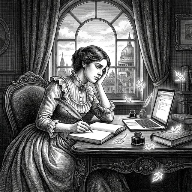 Creative artwork depicting human writer and creator balancing artificial intelligence algorithms and independent synthesis Creative artwork depicting human writer and creator balancing artificial intelligence algorithms and independent synthesis